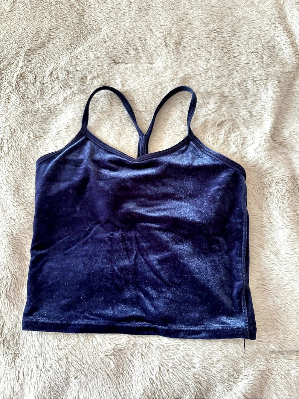 Athleta Navy Velvet Camisole & Leggings Set XS